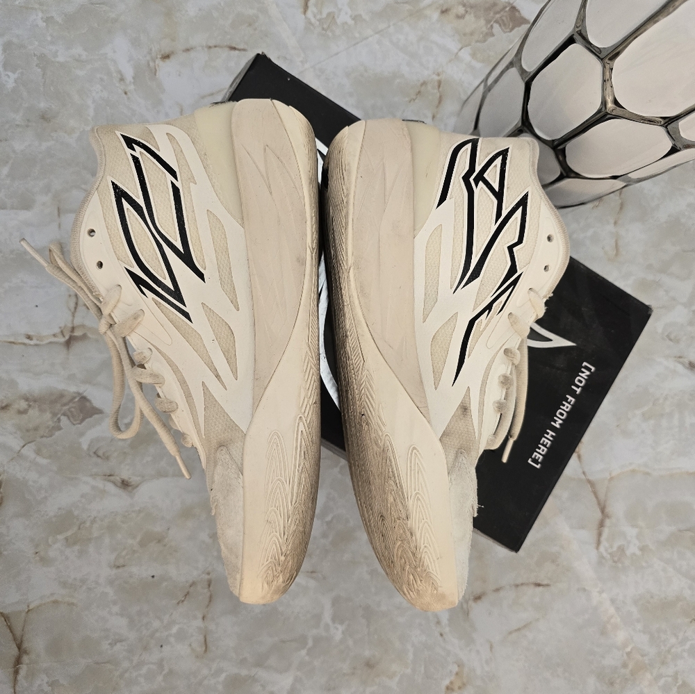 PUMA LAMELO BALL MB02 WHISPERS FROSTED IVORY BLACK SNEAKERS SHOES 9.5 - Picture 5 of 11